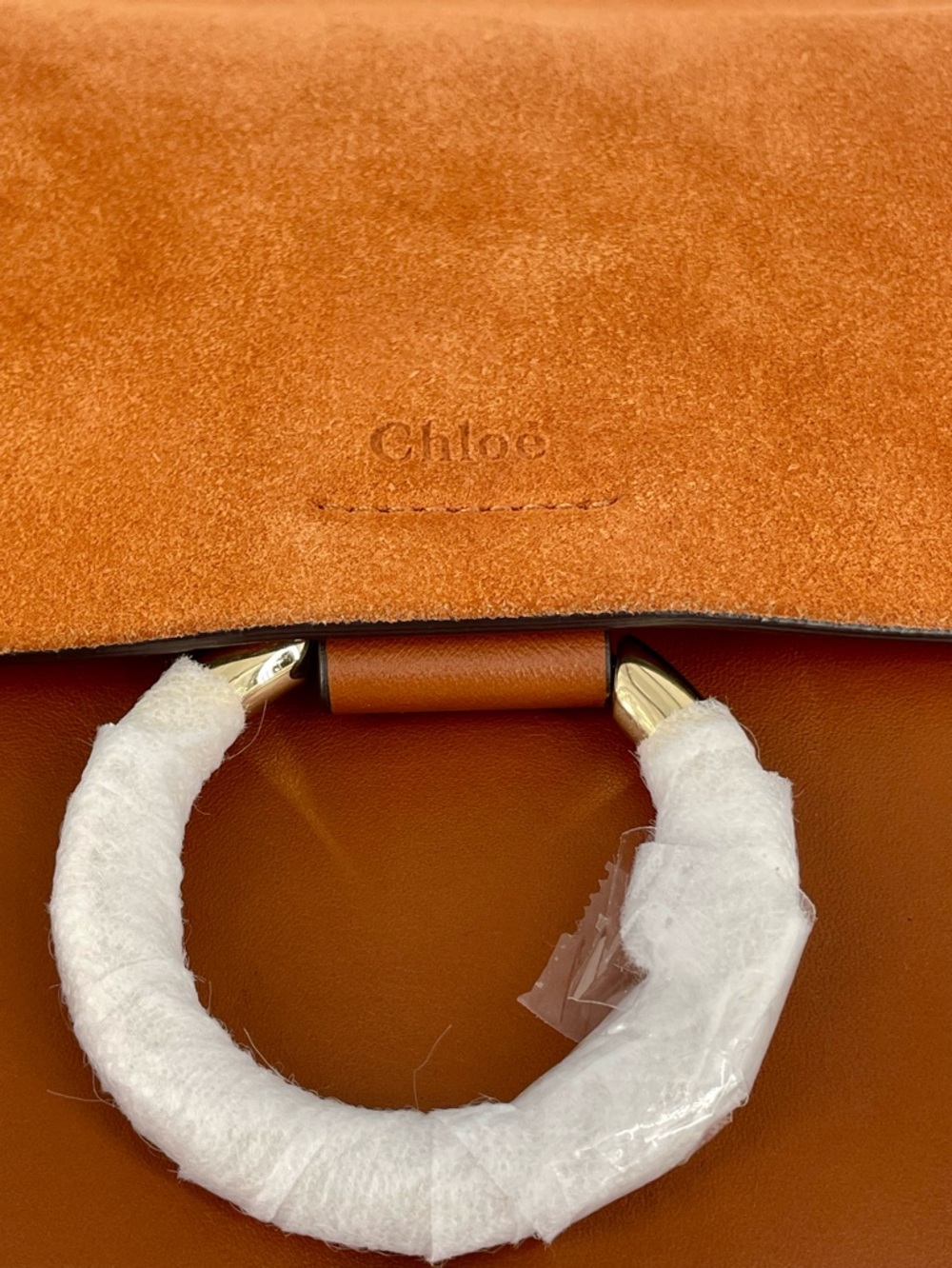 CHLOE Calfskin Suede Medium Faye Brown Leather & Nubuck Shoulder Bag - Picture 8 of 10